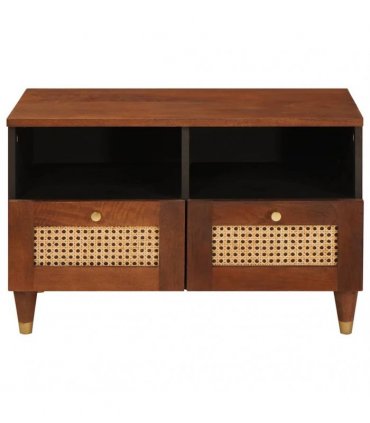 vidaXL TV Cabinet with Drawer Brown 70 x 33.5 x 46 cm Solid Mango Wood