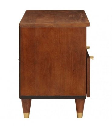 vidaXL TV Cabinet with Drawer Brown 70 x 33.5 x 46 cm Solid Mango Wood