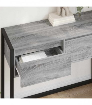 vidaXL End Table Grey Sonoma 100 x 36 x 75 cm Engineered Wood