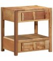 vidaXL End Table with Drawer Brown 43 x 32 x 46 cm Solid Reclaim Wood