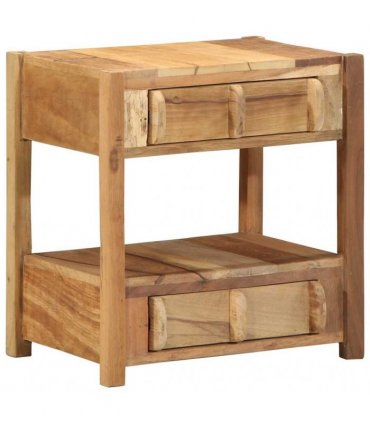 vidaXL End Table with Drawer Brown 43 x 32 x 46 cm Solid Reclaim Wood