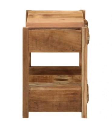 vidaXL End Table with Drawer Brown 43 x 32 x 46 cm Solid Reclaim Wood