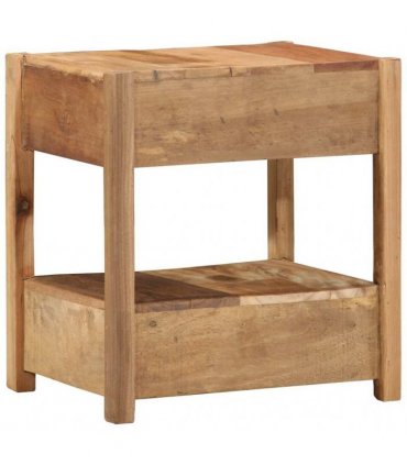 vidaXL End Table with Drawer Brown 43 x 32 x 46 cm Solid Reclaim Wood