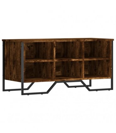 vidaXL Shoe Cabinet Smoked Oak 90x38x45.5 cm Engineered Wood