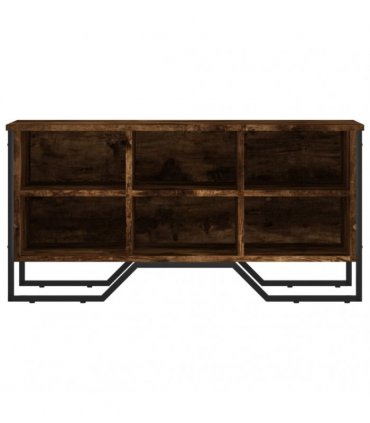 vidaXL Shoe Cabinet Smoked Oak 90x38x45.5 cm Engineered Wood