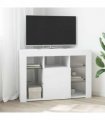 vidaXL Corner LED TV Cabinet White 100x40x68cm Engineered Wood