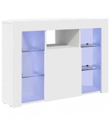 vidaXL Corner LED TV Cabinet White 100x40x68cm Engineered Wood