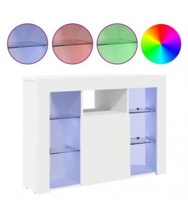 vidaXL Corner LED TV Cabinet White 100x40x68cm Engineered Wood