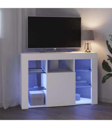 vidaXL Corner LED TV Cabinet White 100x40x68cm Engineered Wood