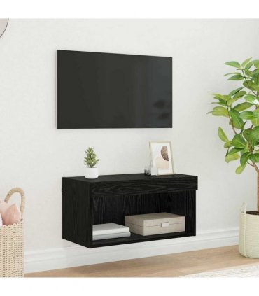 vidaXL TV Cabinet Set Black Oak 60 x 30 x 30 cm Engineered Wood