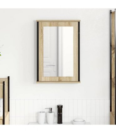 vidaXL Mirror Cabinet Sonoma Oak 42 x 12 x 60 cm Engineered Wood