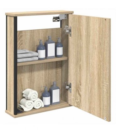vidaXL Mirror Cabinet Sonoma Oak 42 x 12 x 60 cm Engineered Wood