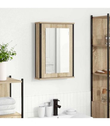 vidaXL Mirror Cabinet Sonoma Oak 42 x 12 x 60 cm Engineered Wood