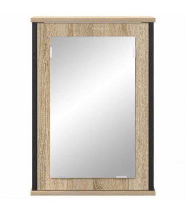 vidaXL Mirror Cabinet Sonoma Oak 42 x 12 x 60 cm Engineered Wood