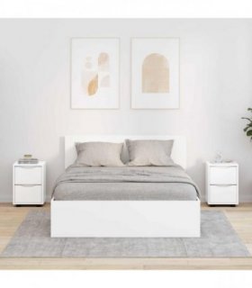 vidaXL Bedside Tables 2 pcs White 30.5 x 30 x 43 cm Engineered Wood