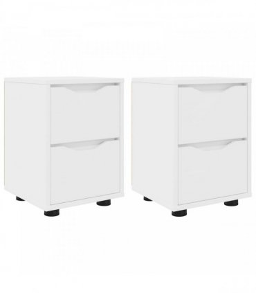 vidaXL Bedside Tables 2 pcs White 30.5 x 30 x 43 cm Engineered Wood