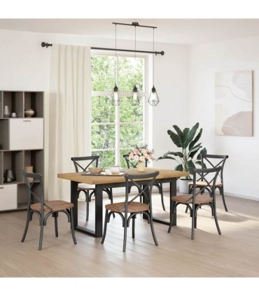 vidaXL Dining Table NOAIN U-Shaped Legs 160x90x75 cm Solid Wood Pine