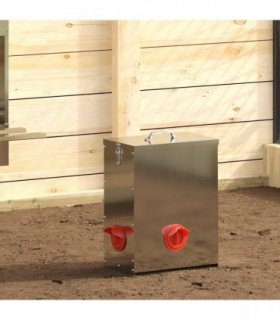 vidaXL Chicken Feeder 2 pcs Silver 32.5 x 20.5 x 43 cm