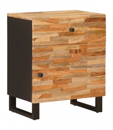 vidaXL Bed cabinet with Drawer Brown 50 x 33 x 60 cm Solid Mango Wood