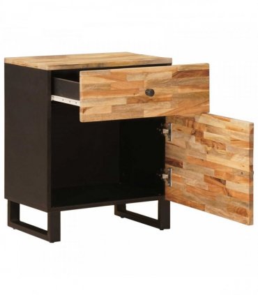 vidaXL Bed cabinet with Drawer Brown 50 x 33 x 60 cm Solid Mango Wood