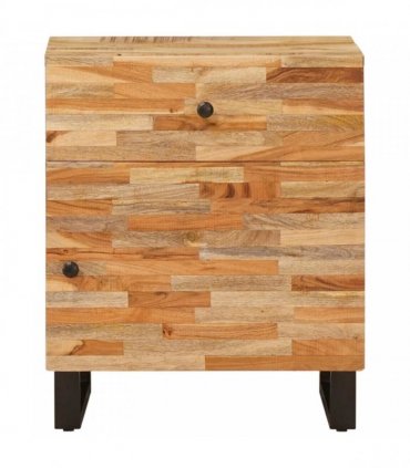 vidaXL Bed cabinet with Drawer Brown 50 x 33 x 60 cm Solid Mango Wood