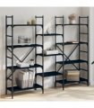 vidaXL Bookshelf | Black | Engineered Wood | Tall | Bookshelf | Rectangular
