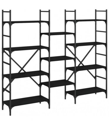 vidaXL Bookshelf | Black | Engineered Wood | Tall | Bookshelf | Rectangular