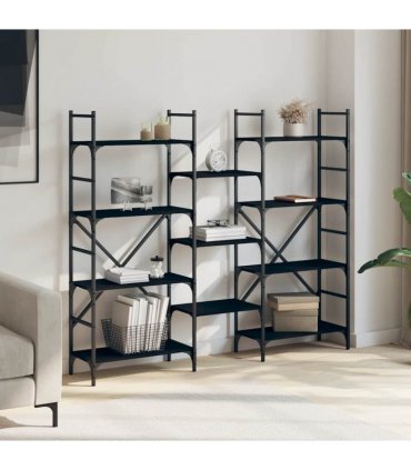 vidaXL Bookshelf | Black | Engineered Wood | Tall | Bookshelf | Rectangular