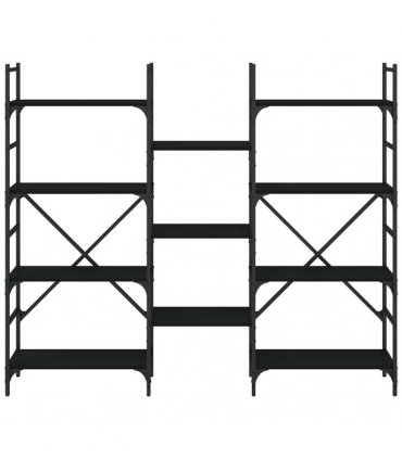 vidaXL Bookshelf | Black | Engineered Wood | Tall | Bookshelf | Rectangular