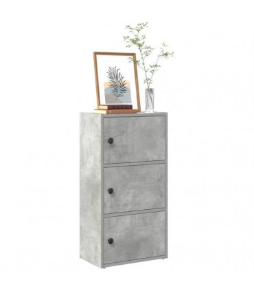 vidaXL Bookcase Concrete Grey 40x24x77 cm Engineered Wood