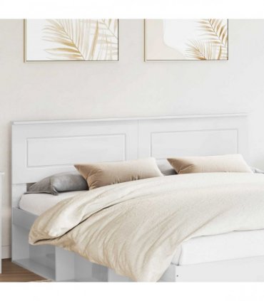 vidaXL Headboard Gloss White Engineered wood