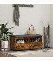 vidaXL Hall Bench with Cushion with Drawer Smoked Oak 100 x 38 x 46 cm