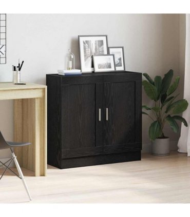 vidaXL Book Cabinet Black Oak 82.5 x 30.5 x 80 cm Engineered Wood