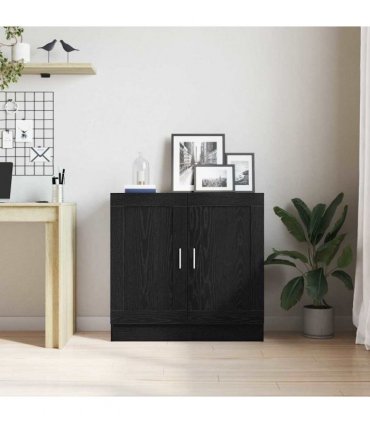 vidaXL Book Cabinet Black Oak 82.5 x 30.5 x 80 cm Engineered Wood