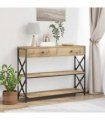 vidaXL Console Table with Drawer Artisan oak 100 x 28 x 75 cm