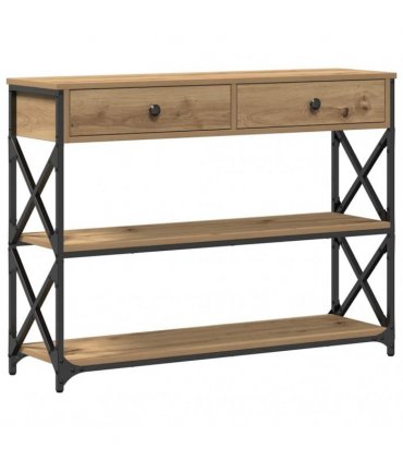 vidaXL Console Table with Drawer Artisan oak 100 x 28 x 75 cm