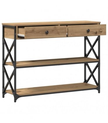 vidaXL Console Table with Drawer Artisan oak 100 x 28 x 75 cm