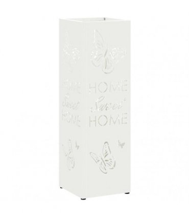 vidaXL Rain Umbrella Stand White 15.5 x 15.5 x 49 cm Steel