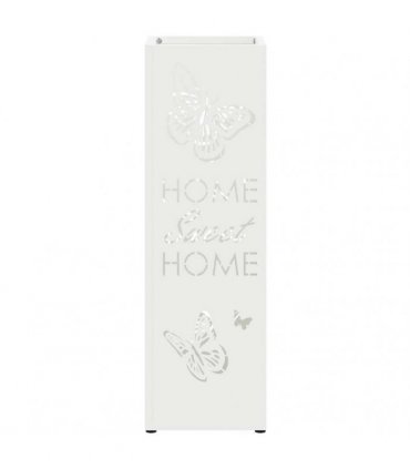 vidaXL Rain Umbrella Stand White 15.5 x 15.5 x 49 cm Steel