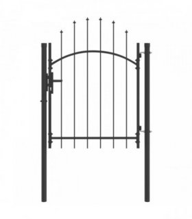 vidaXL Garden Gate with Lock Woerden Grey 150 x 100 cm Steel