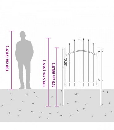 vidaXL Garden Gate with Lock Woerden Grey 150 x 100 cm Steel