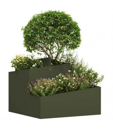 vidaXL Garden Planter Olive Green 60 x 60 x 50 cm Cold-rolled Steel
