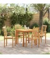 vidaXL Dining Chair 4 pcs Brown 62 x 55 x 94 cm Solid Teak Wood