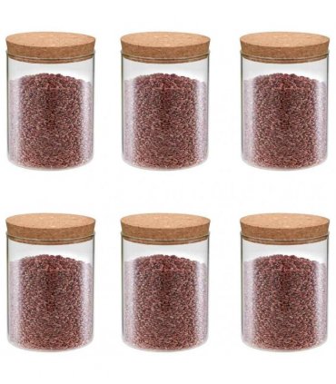 vidaXL Storage Glass Jars with Cork Lid 6 pcs 650 ml