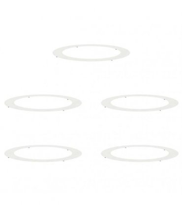 vidaXL suitable for Flat Tree Rings 5 pcs White Ø90 / 120 cm Steel