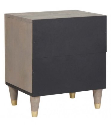 vidaXL Bedside Cabinet with Door Grey 40 x 33 x 46 cm Solid Mango Wood