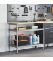 vidaXL Work Table with Shelf Grey 100 x 55 x 85 cm Powder-Coated Steel