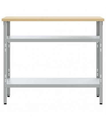 vidaXL Work Table with Shelf Grey 100 x 55 x 85 cm Powder-Coated Steel