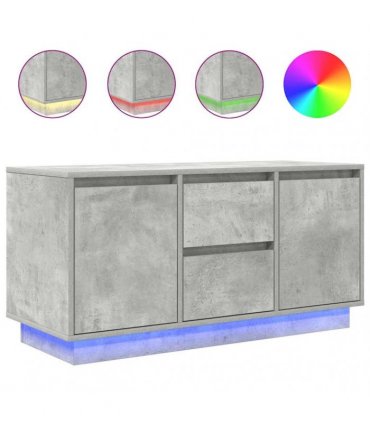 vidaXL TV Cabinet with LED Lights Concrete Grey 100x41x50 cm
