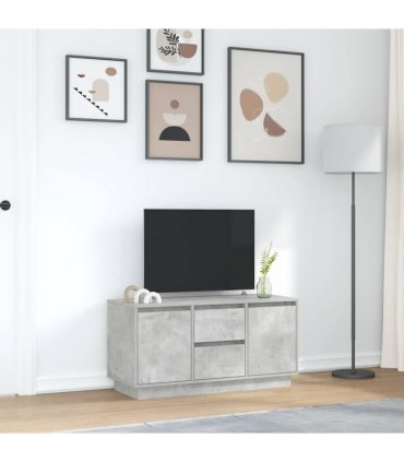 vidaXL TV Cabinet with LED Lights Concrete Grey 100x41x50 cm
